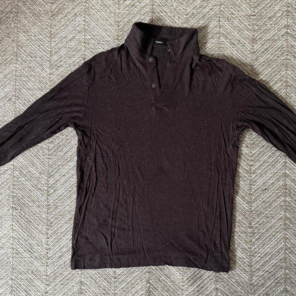 Theory Black Modal and Alpaca long sleeve shirt Extra Small